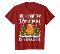 I Want For Christmas Is A Baguette Xmas Tree Lights T-Shirt