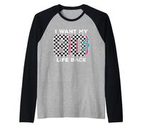 I Want My 80s Life Back Retro Art Checkerboard Eighties Art Raglan Baseball Tee
