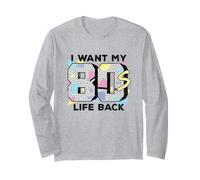 I Want My 80s Life Back Retro Art Geometric Eighties Art Long Sleeve T-Shirt