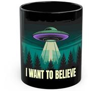 I Want to Believe Ceramic Coffee Mug 11oz UFO Alien X Files - Tea Coffee Mug with Comfortable Grip - Unique Fun Gift Cup for Office or Home - Vibrant Long-Lasting Print ID44991