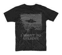 I Want to Believe Mens T Shirt Alien UFO Area 51 Roswell X Files Space Ship Greys Size XL