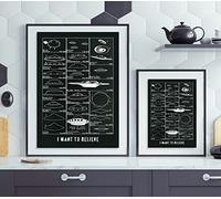I Want To Believe UFO Art Print A3 A4 Aliens ETs Space Ship Bob Lazar Pentagon Flying Saucer Disc Believe X Files UAP Phenomenon Sci-Fi (A3)
