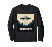 I Want to Believe Vintage UFO Alien Craft Dream Encounter Long Sleeve T-Shirt