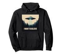 I Want To Believe Vintage UFO Alien Craft Dream Encounter Pullover Hoodie