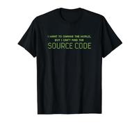 I Want to Change The World Can't Find Source Code Developer Value Graphic T-Shirt, Men, Black, XL