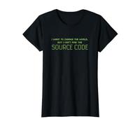 I Want to Change The World Can't Find Source Code Developer Value Graphic T-Shirt, Women, Black, S