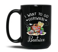 I Want to Go Everywhere Coffee Mug Unique Tea Cup Durable Drinking Cup Fun Gifts for Anniversary Celebration Christmas Valentine's Day 330 Ml