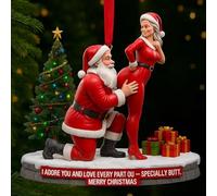 I Want To Grow Old With You Acrylic Ornament,5pcs Naughty Old Couple Christmas Ornament for Couple, Elderly Couples Xmas Ornaments, Couples (C)