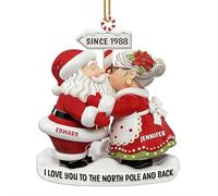 I Want To Grow Old With You Custom 2D Acrylic Ornament 2025,Growing Old Together Since Santa Couple Ornament, Romantic for Husband, Wife, Boyfriend or Girlfriend