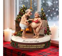 I Want To Grow Old With You Custom Acrylic Ornament 2025,Growing Old Together Since Santa Couple Ornament, Romantic for Husband, Wife, Boyfriend or Girlfriend