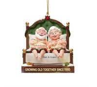 I Want To Grow Old With You Custom Acrylic Ornament 2025,Growing Old Together Since Santa Couple Ornament, Romantic for Husband, Wife, Boyfriend or Girlfriend