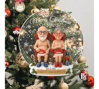 I Want To Grow Old With You Custom Acrylic Ornament 2025,Growing Old Together Since Santa Couple Ornament, Romantic for Husband, Wife, Boyfriend or Girlfriend