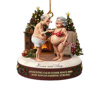 I Want To Grow Old With You Custom Acrylic Ornament for Couple, Naughty Old Couple Christmas Ornaments - Personalized Gifts For Couples, Elderly Coupl-e Christmas Ornament, Coupl-e Xmas Gifts