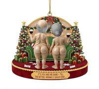 I Want To Grow Old With You Custom Acrylic Ornament for Couple, Naughty Old Couple Christmas Ornaments - Personalized Gifts For Couples, Elderly Coupl-e Christmas Ornament, Coupl-e Xmas Gifts