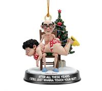I Want To Grow Old With You Custom Acrylic Ornament for Couple, Naughty Old Couple Christmas Ornaments - Personalized Gifts For Couples, Elderly Coupl-e Christmas Ornament, Coupl-e Xmas Gifts
