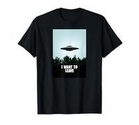 I Want to Leave - Alien Flying Saucer Approaching T-Shirt