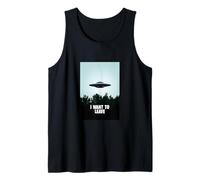 I Want to Leave - Alien Flying Saucer Approaching Tank Top
