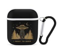 I Want To Leave Aliens Earbuds Case Cover for AirPods 1 2 | PC Hard Protective Case Printed Bluetooth Earphone Cover