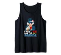 I Want You For The Gay Agenda Funny Gay Pride Uncle Sam Meme Tank Top