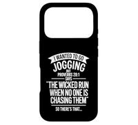 I Wanted To Go Jogging But Proverbs 28:1 Says Case for iPhone 17 Pro