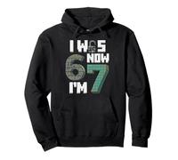 I Was 6 Now I’m 7 7th Birthday 67 Pixel Game Bricks Boys Kid Pullover Hoodie