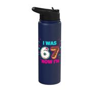 I was 6 Now I’m 7 Funny Jelly Donut Eclair 7th Birthday Stainless Steel Insulated Water Bottle
