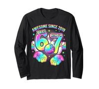 I was 6 Now I’m 7 Retro Bowling Birthday Awesome Since 2019 Long Sleeve T-Shirt