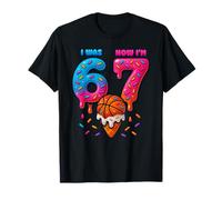 I was 6 Now I'm 7 7th Bday Boys Ice Cream Drip Basketball T-Shirt