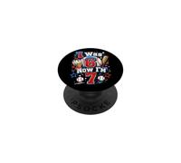 I was 6 Now I'm 7 7th Birthday Boys Ice Cream Drip Baseball PopSockets Adhesive PopGrip