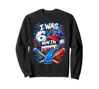 I was 6 Now I'm 7 7th Birthday Boys Ice Cream Drip Baseball Sweatshirt