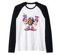 I was 6 Now I'm 7 Birthday Football Drip Boys Kids 67 Meme Raglan Baseball Tee