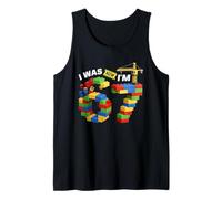 I was 6 Now I'm 7 Building Bricks 6 7 Birthday Block Builder Tank Top