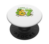 I Was 6 Now I'm 7 Dinosaur Birthday Shirt Boys 7th Birthday PopSockets Adhesive PopGrip