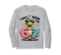 I was 6 Now I'm 7 Dinosaur T-rex 7th Birthday Boy Kids Youth Long Sleeve T-Shirt