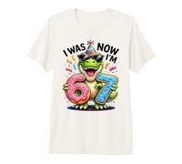 I was 6 Now I'm 7 Dinosaur T-rex 7th Birthday Boy Kids Youth Premium T-Shirt