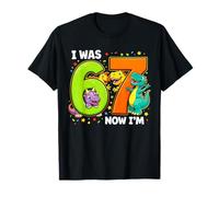 I was 6 Now I'm 7 Dinosaur T-rex 7th Birthday Boy Kids Youth T-Shirt