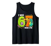 I was 6 Now I'm 7 Dinosaur T-rex 7th Birthday Boy Kids Youth Tank Top