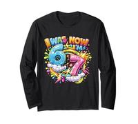 I was 6 Now I'm 7 Drip Six Seven 7th Birthday Ice Cream Drip Long Sleeve T-Shirt