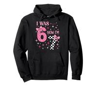 I was 6 Now I'm 7 Funny 67 7th Birthday Girl Coquette Bow Pullover Hoodie