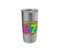 I was 6 Now I'm 7 - Funny 7th Birthday Six Seven Meme Stainless Steel Insulated Tumbler