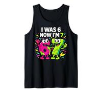 I was 6 Now I'm 7 - Funny 7th Birthday Six Seven Meme Tank Top