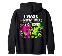 I Was 6 Now I'm 7 - Funny 7th Birthday Six Seven Meme Zip Hoodie
