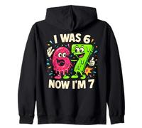 I Was 6 Now I'm 7 - Funny 7th Birthday Six Seven Meme Zip Hoodie
