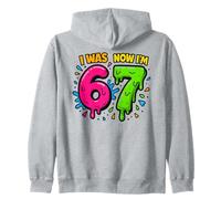 I Was 6 Now I'm 7 - Funny 7th Birthday Six Seven Meme Zip Hoodie