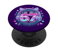 I was 6 Now I'm 7 K-pop Six Seven 7th Birthday 67 Girls PopSockets Adhesive PopGrip