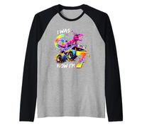I was 6 Now I'm 7 Monster Truck T-rex 7th Birthday Boy Kids Raglan Baseball Tee