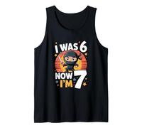 I was 6 Now Im 7 Ninja Seventh Birthday Party Tank Top