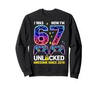 I was 6 Now Im 7 Unlocked 7th Birthday Video Gamer Kids Boy Sweatshirt