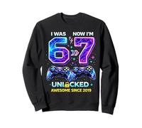 I was 6 Now Im 7 Unlocked 7th Birthday Video Gamer Kids Boy Sweatshirt