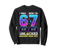 I was 6 Now Im 7 Unlocked 7th Birthday Video Gamer Kids Boy Sweatshirt